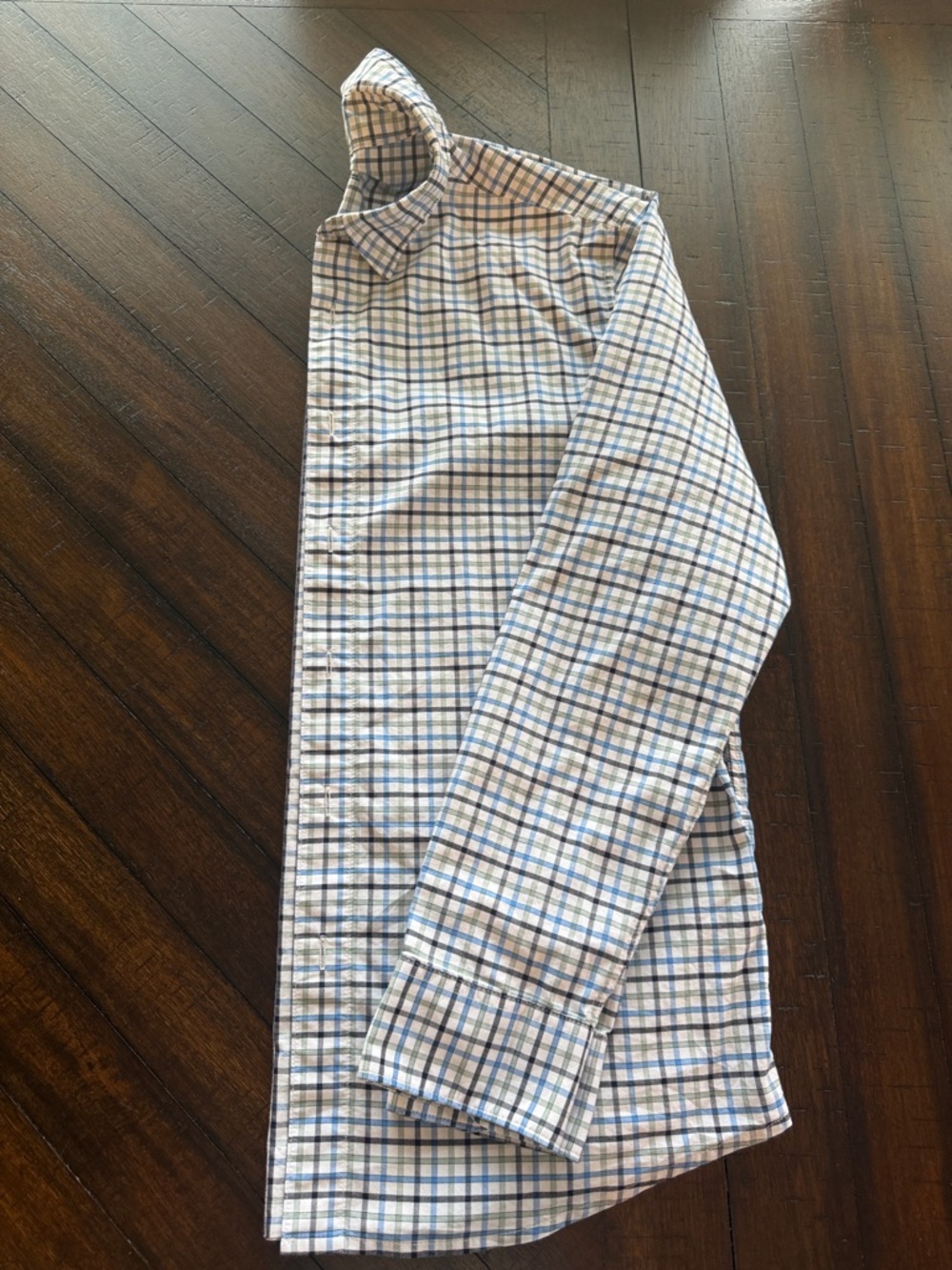 Men's Sonoma Long Sleeve Performance Blue and White Plaid Button-Down Size M